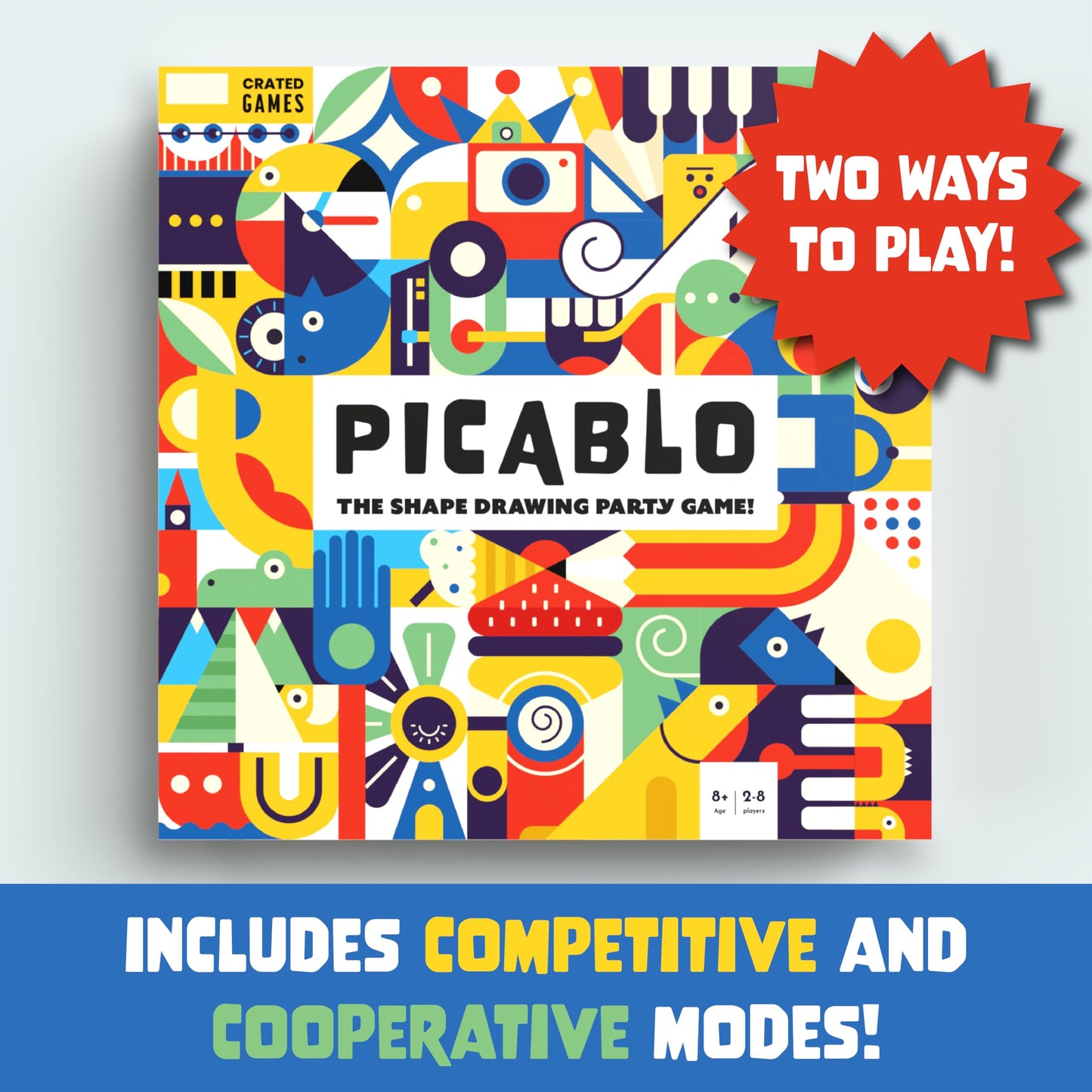 Picablo - The Shape Drawing Family Game, Fun For All Skill Levels, Party, Art, Sketch, Board Game For 2-8 Players, Competitive And Collaborative, Focused On Creativity And Teamwork