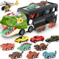 Dinosaur Toys for Kids 3-5, 5-7, Dinosaur Transport Carrier Truck with 10 Mini Car, Dinosaur T-Rex Cars Track Set for Toddlers 3