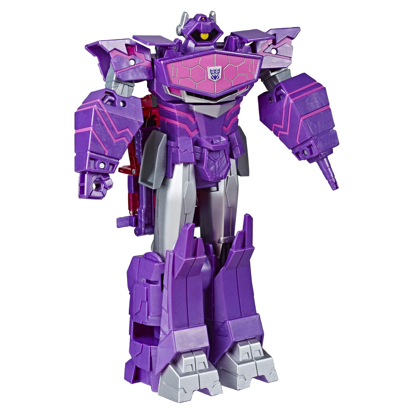 Transformers Cyberverse Shockwave Action Figure, 9-inch, Red/Violet, Combines with Energon Armor, Model E7113, for Kids 6+