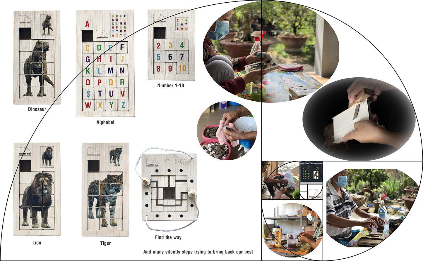 Wooden Slide Puzzles Block (Number 1-10)