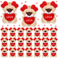 Gejoy 24 Pcs Valentines Day Gifts For Kids Mini Valentines Stuffed Animal Small Plush Keychain With Love Heart Party Favors(Lion