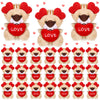 Gejoy 24 Pcs Valentines Day Gifts For Kids Mini Valentines Stuffed Animal Small Plush Keychain With Love Heart Party Favors(Lion