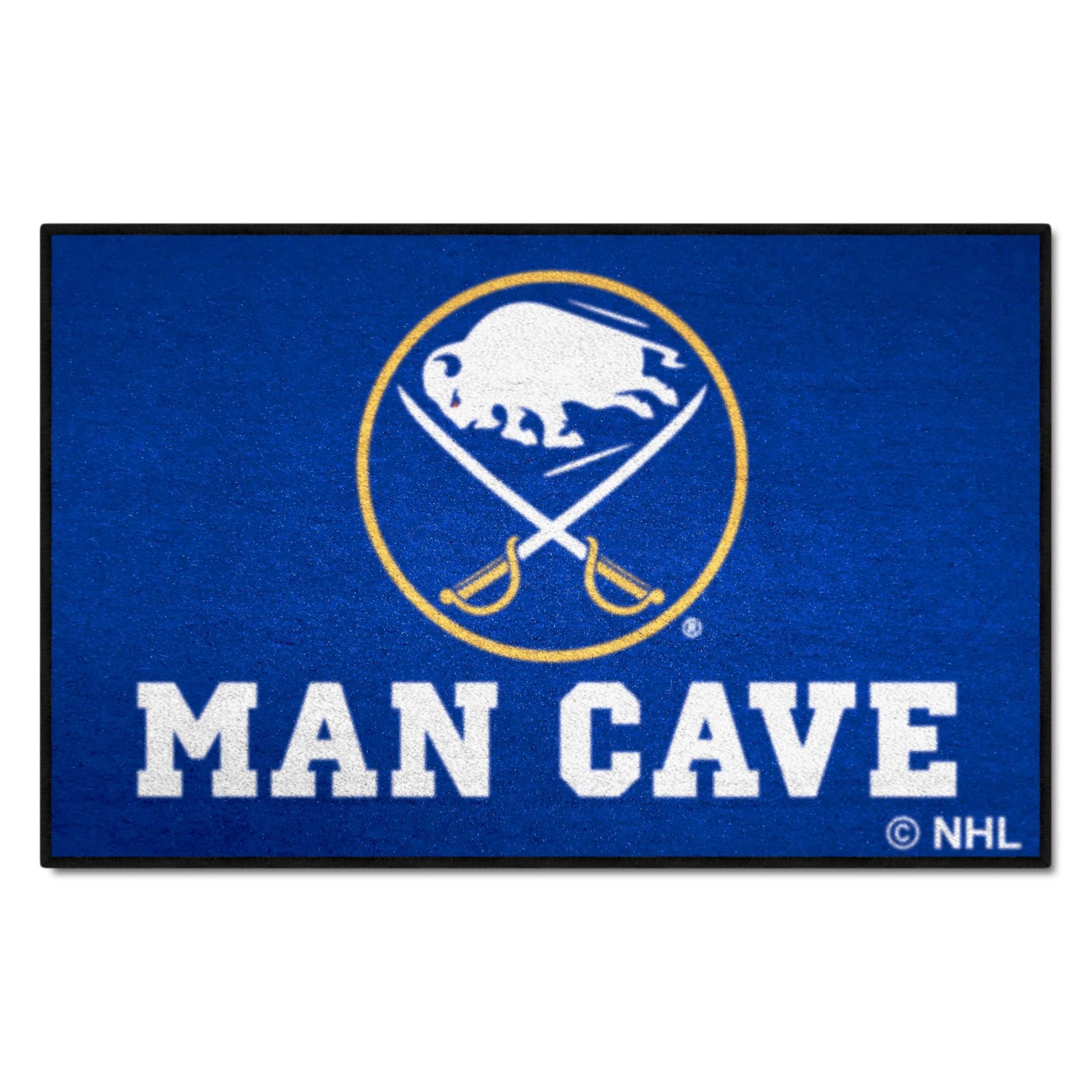 FANMATS 14398 NHL - Buffalo Sabres Man Cave Starter Mat Accent Rug - 19in. x 30in. | Sports Fan Home Decor Rug and Tailgating Ma