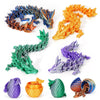 Yilcer 4Pcs Dragon Eggs With Dragon Inside Mini Dragon Eggs Set Mystery Dragon Egg Fidget Toy Articulated Dragon 3D Printed Anim