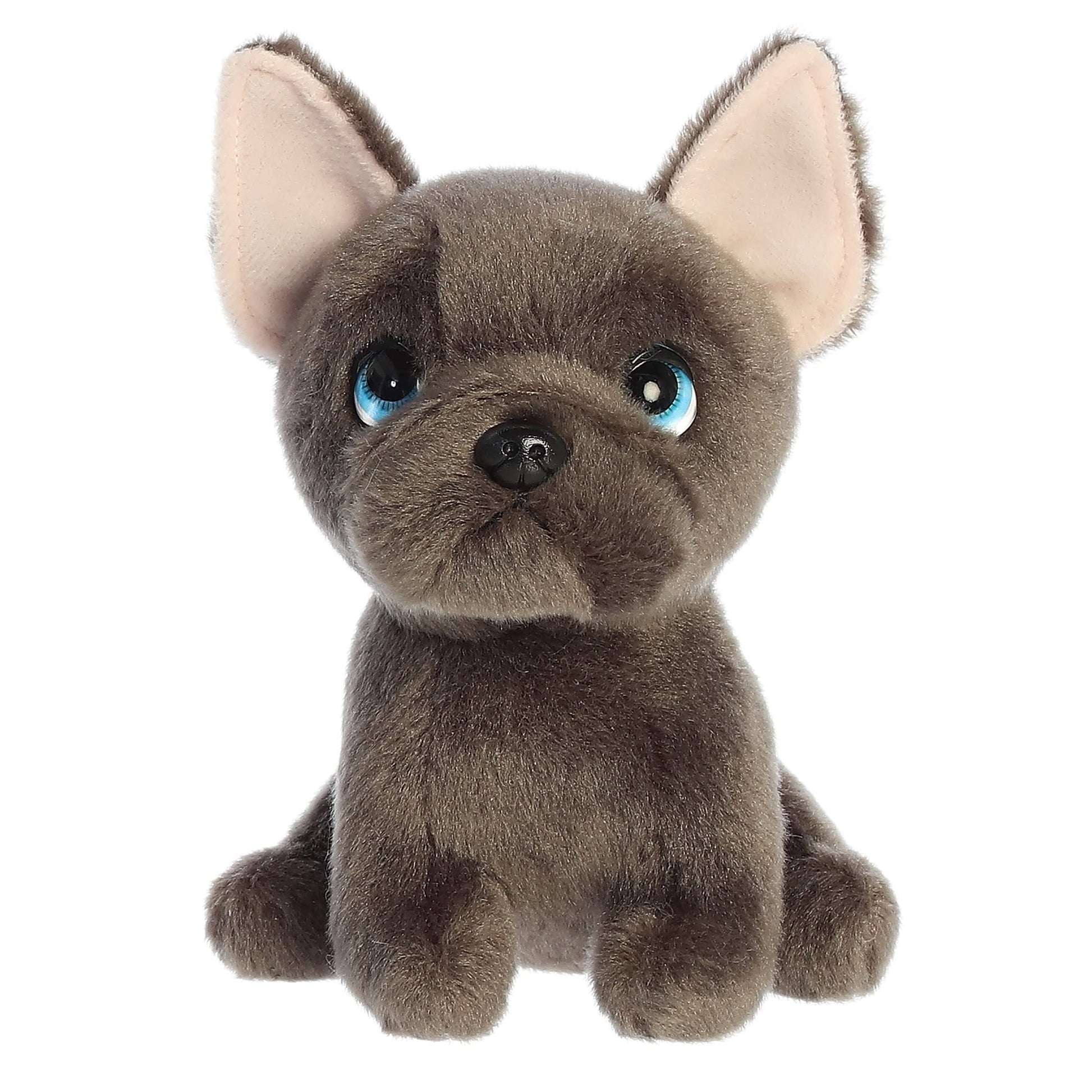 Aurora Expressive Petites Bonbon French Bulldog Stuffed Animal - Emotional Connection - Loving Companions - Gray 7 Inches