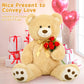 Morismos 5Ft Giant Teddy Bear Stuffed Animal, Large Stuffed Bear With Footprints, Big Life Size Teddy Bear Plush Gifts For Wife, Girlfriend, Women On Valentine, Christmas, Birthday