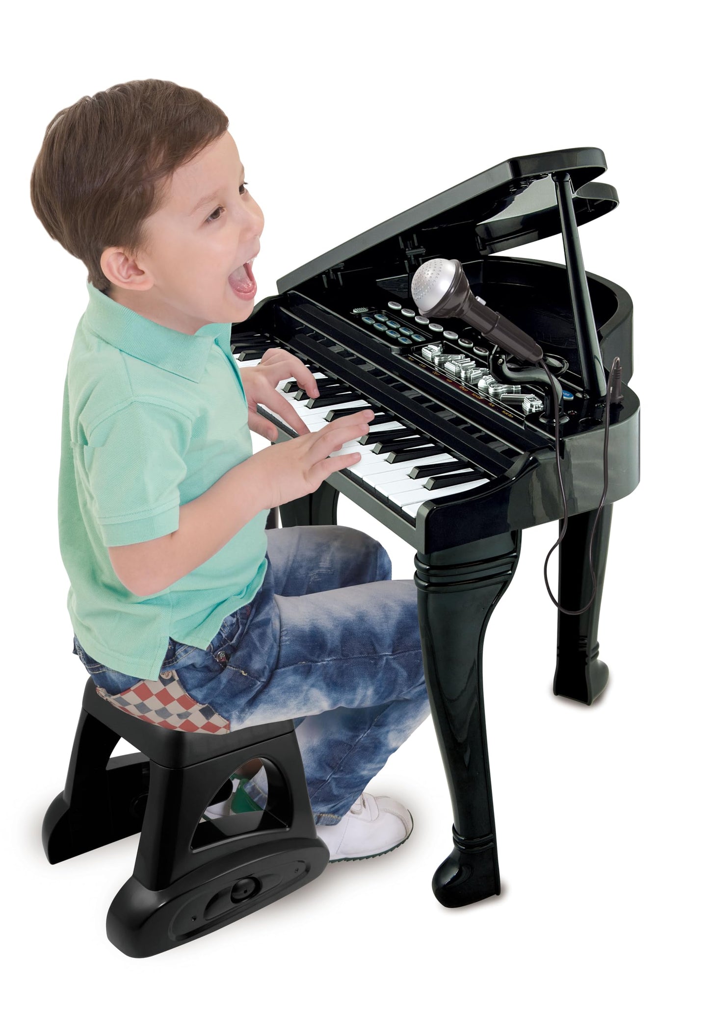 Winfun Symphonic Grand Piano Set for Kids 3+ Years 37 Keys 15 Demo Songs 8 Instruments & Rhythms Record & Playback Detachable Mi