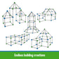 Matchaccino Construction Fort Building Kit - 85 Pieces With Storage Bag - Blue And Green Stem Building Kit Gift For Kids…