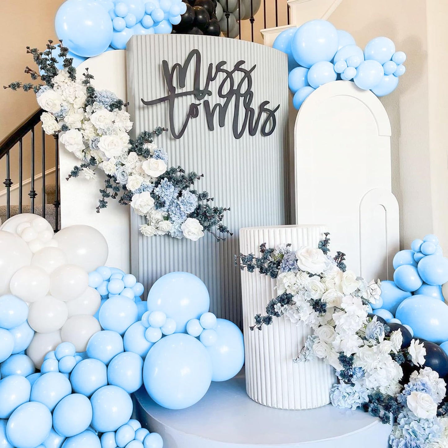200 Pieces Light Blue Balloons Pastel Blue Balloons Arch Kit Baby Blue Balloons Different Sizes Macaron Blue Balloons Garland Fo