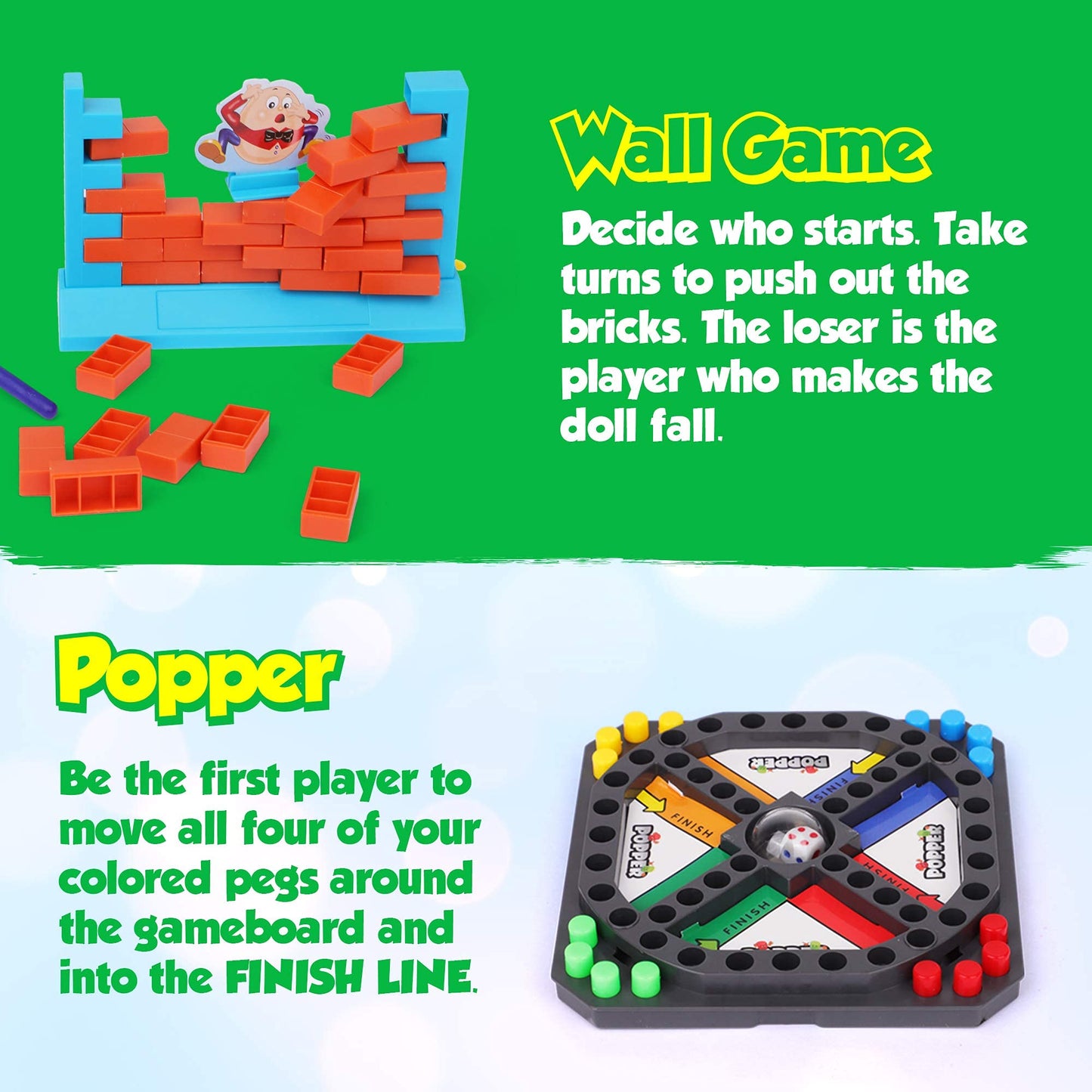 Point Games 4-in-1 Travel Games Set - Fun Airplane & Road Trip Essentials for Kids, Easy Storage, Critical Thinking & Brain Development