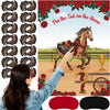 Civaner 33 Pcs Derby Decorations Pin the Tail on the Horse Game Kit with 1 Poster 30 Horse Tails & 2 Polyester Eye Masks Party G