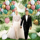 Biapian Pink Green Balloons, 60Pcs Retro Green Pink Gold Balloons, Sage Green White Dusty Pink Latex Balloons Metallic Gold Conf