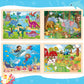 4 Packs Puzzles For Kids Ages 4-6, Wooden Animals Jigsaw Puzzles For Toddlers Ages 2-4, Preschool Educational Puzzles Boards Toy