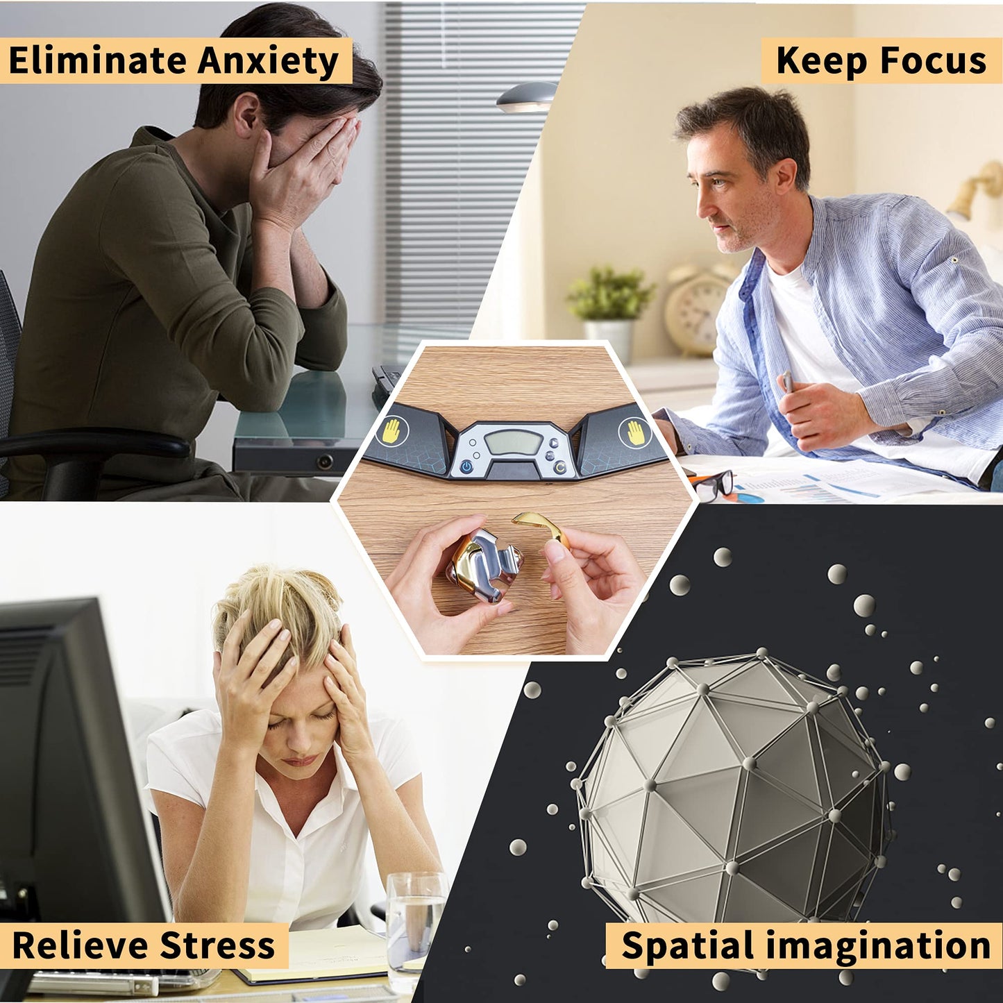 Metal Puzzles Brain-Teaser 3D Toys: Cool Gadgets Stuff Square Cube Box Puzzles Toy ADHD Tools Stress Relief Gift for Kid Children Teen mature-themed Office Home School Christmas
