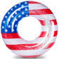 Zhanmai Patriotic Inflatable Pool Float Tube Cool Usa Flag Design Water Swimming Ring Floaties Inflatable Tube Pool Tubes Water 