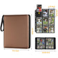 GERMUN 9 Pocket Card Binder  enhanced Zip Trading Card Binder  720 Double Sided Pocket PU Card Collection Binder  Collector Card Album  Card Folder for MTG  TCG  Sports Cards  Game Cards (Brown)