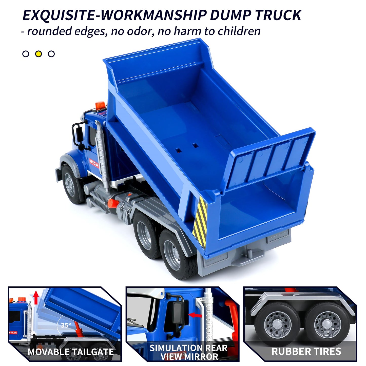 Dwi Dowellin Toddler Trucks Toys for Boys Age 3-5,Big Dump Truck with Lights and Sounds,Kids Boy Toys Christmas Birthday Gift Ca