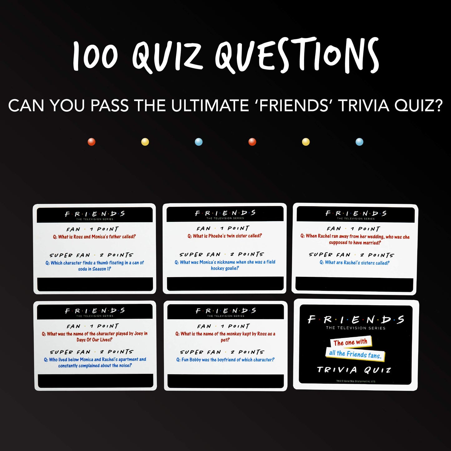 Paladone Friends Tv Show Trivia Quiz Game With 100 Questions