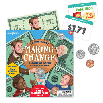 Eeboo: Making Change Game, Develops Math And Practical Money Skills, Educational Game That Allows For Skills To Form, Perfect For Ages 5 And Up