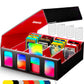 Binirin Trading Card Storage Box for Commander Display, 3000+ MTG Deck Box With 4 Toploaders & Supporters, PU Leather Case Fits