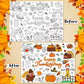 3 Pcs Fall Thanksgiving Coloring Tablecloth for Kids 48 x 36 Inch Large Happy Thanksgiving Color Tablecover Thanksgiving Activit