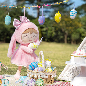 Gloveleya Baby Girl Gift Plush Bunny Dolls First Baby Doll Toddlers Rabbit Toy Bunny Gifts For Girl Pink 12 Inches