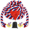 JHkim Tug of War Rope - 40FT War Rope for Family Reunion Games, Field Day Yard Games for Kid and Adult, Independence Patriotic D