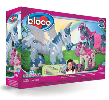 Bloco Toys Horses & Unicorns | Stem Toy | Diy Building Construction Set (418 Pieces) | Ages 6+