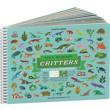 Cupkin Cold Blooded Critters Sticker Book Activity For Kids, Kid Plane Activities, 500+ Animal Stickers For Kids 12 Scenes + Col