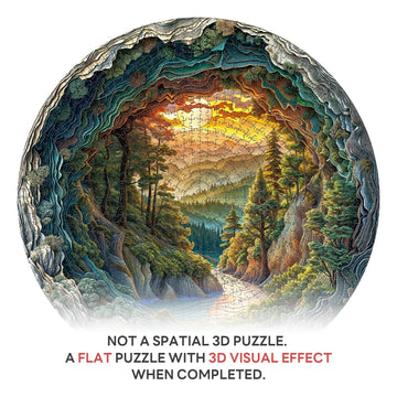 1000 Piece Puzzle for mature-themeds  3D Visual Cave Forest Jigsaw Puzzles for mature-themed  26.6 x 26.6in 1000 Pieces Flat Puzzle  Christmas Birthday Party Home Decor Gifts for Family Friends