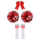 LMYOVE Classic red 5-Piece Cheerleading Set for Kids - Includes Top, Skirt, Pom Poms, Headband, and Socks,8-9Y