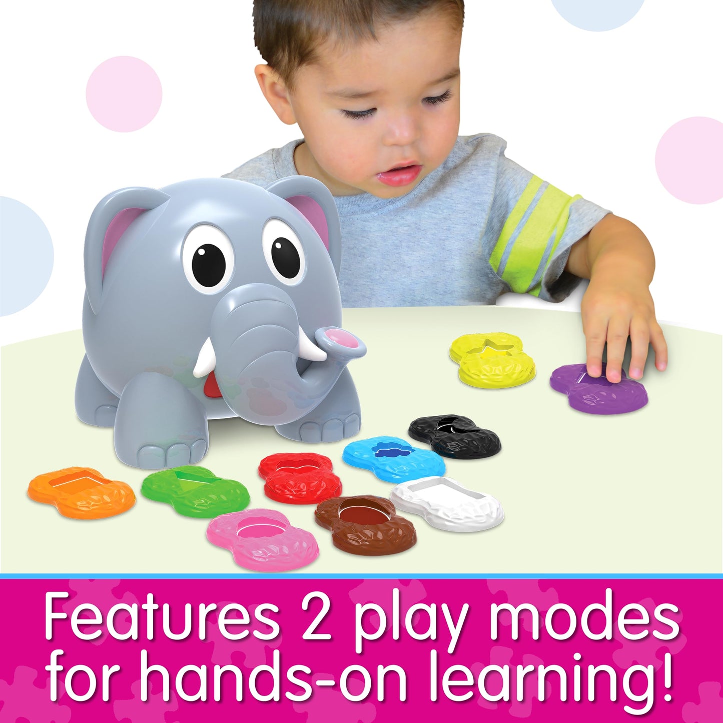 The Learning Journey Shapes Elephant Toy - Colorful Preschool Learning for Toddlers - Medium Plastic - Ages 2+ - Model 345207
