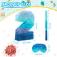 Number 1 2 3 4 5 6 7 8 9 Piñata With Stick Blindfold Confetti, Gradient Blue Piñata For Kids Birthday Party Large Blue Piñata For Boys Girls Birthday Anniversary Decoration Supplies(Number 2)