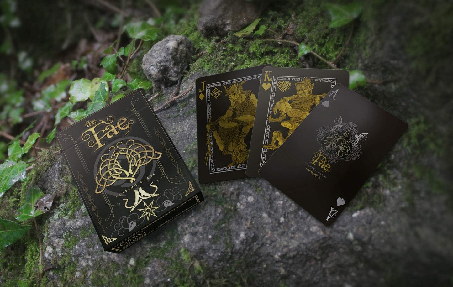 Creatures Of The Fae Playing Cards By Gent Supply - Black, Gold & Silver Edition