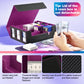 Uaono Card Storage Box For Trading Cards, 1800+ Commander Deck Box For Mtg With Display Window, Toploader Card Case Fits Magic Tcg Ptcg Sports Cards; 10 Removable Divider, 3 Stoppers (Black, Purple)