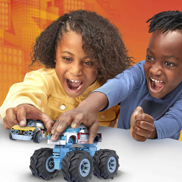Mega Hot Wheels Collectible Vehicle Building Toy Car Rodger Dodger, 2 Micro Action Figure Drivers And Deluxe Features, For Fans And Collectors