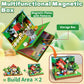 100Pcs Magnetic Blocks - Travel Magnetic Building Blocks Set With 2-In-1 Magnet Box, Magnet Cubes Build Forest Farm Stem Sensory