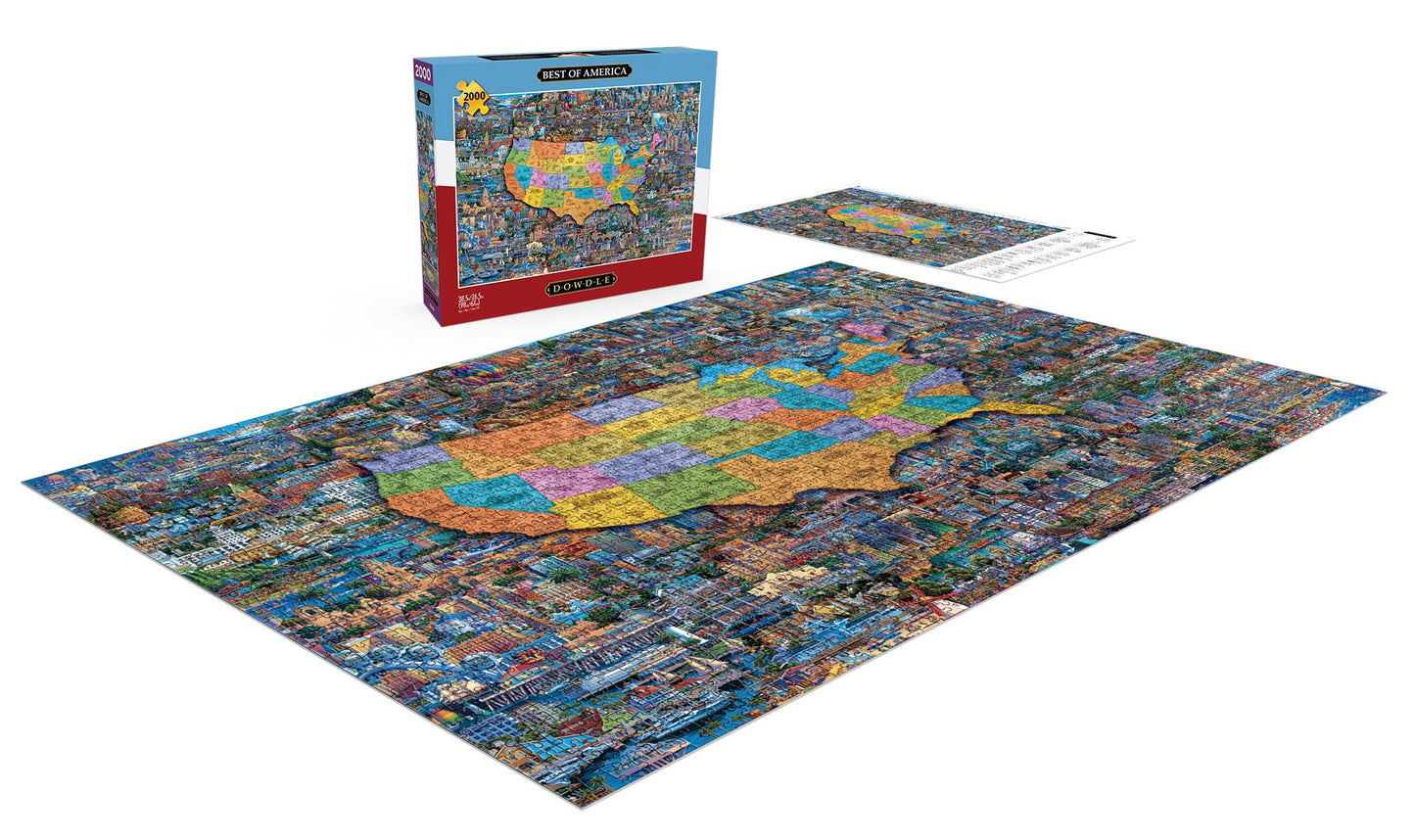 Buffalo Games 2000 Piece Jigsaw Puzzle - Best of America - Large Multicolor - Perfect for Game Nights - Model 2160