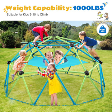 Zupapa Climbing Dome With Hammock, Supports Up To 1000Lbs Jungle Gym, 10Ft Dome Climber With Hammock For Kids 3 To 10 Outdoor Pl