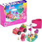 Mega Barbie Color Reveal Building Toy Car Playset, Convertible Road Trip With 66 Pieces, 10 Surprises, Accessories, Kids Age 4+ Years
