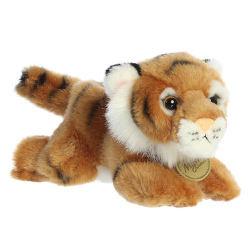 Aurora® Realistic Miyoni® Bengal Tiger Stuffed Animal - Lifelike Detail - Cherished Companionship - Brown 8 Inches
