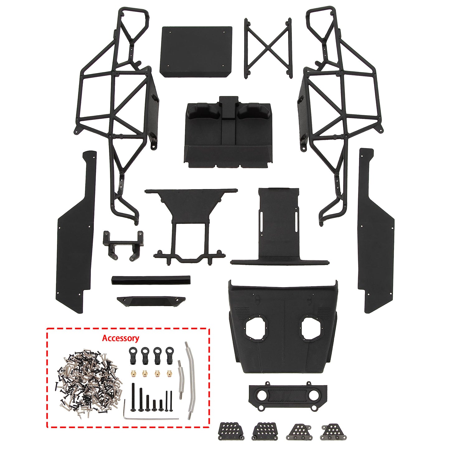 MEUS RACING TRX4M Body Ripper Chassis Kit for TRX4M Defender/Bronco/K10/F150 High Trail 1/18 RC Crawler Car (MEX40-Black)