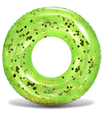Cota Global Inflatable Green Pool Float Tube - Premium Confetti Pool Tube, Inflatable Swimming Tube Pool Ring Float For Kids And
