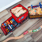 Orbrium Toys Train Shaped Collapsible Toys Storage Bin Organizer For Thomas Wooden Train, Thomas The Tank Engine And Trackmaster, Etc.
