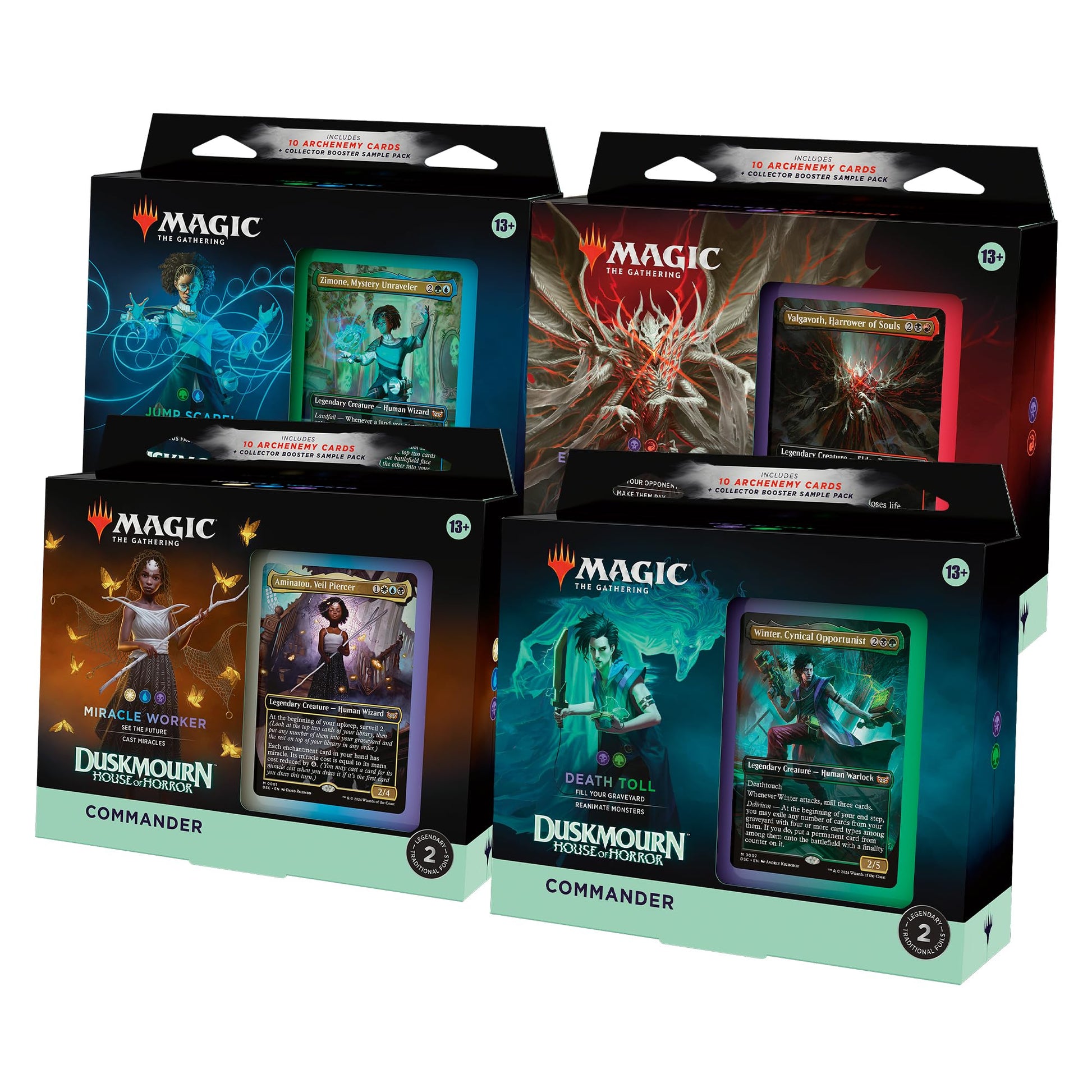 Magic: The Gathering Duskmourn: House Of Horror Commander Deck Bundle - Includes All 4 Decks
