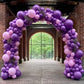 130Pcs Purple Balloons Different Sizes 18'' 12'' 10'' 5'' Balloon Garland Arch Kit Perfect For Birthday Party, Graduation, Baby