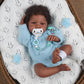 WOOROY Realistic Reborn Baby Dolls Black - 18-Inch African American Real Life Baby Doll Boy with Curly Hair and Open Eyes  Lifelike Gift Toy with Doll Accessories for Kids Ages 3+
