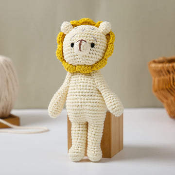 Natural Crochet Stuffed Animal For Babies Newborn Knitted Doll Baby Rattle Soft Cotton Sleep Toy Baby First Friend Gift For Baby