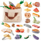 ROBOTIME Wooden Play Food Cutting Fruit Set, Pretend Play Toy Food for Play Kitchen with Shopping Bag - Kids Kitchen Accessories