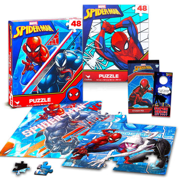 Marvel Spider-Man Jigsaw Puzzle Bundle ~ Marvel Superhero Puzzle For Kids | Featuring Spiderman And Venom Jigsaw Puzzle With Spi